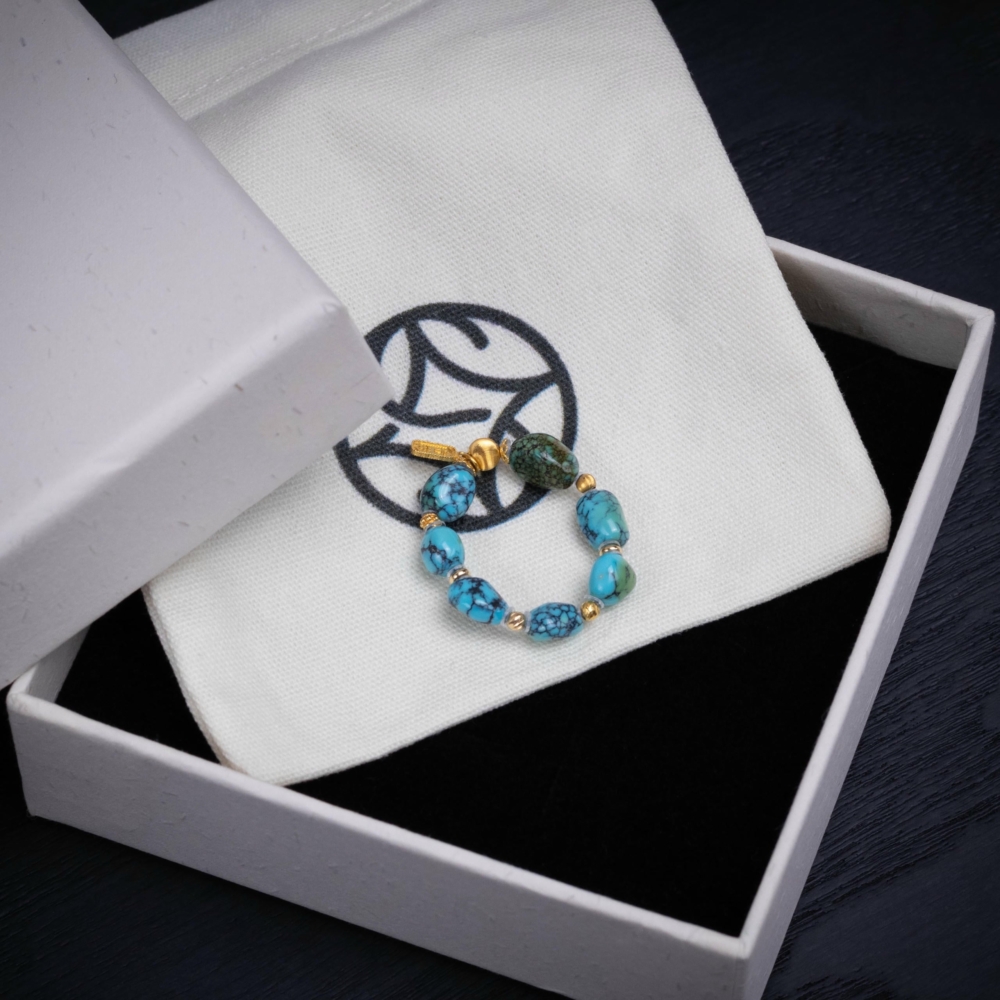 Natural Spiderweb Turquoise Ring