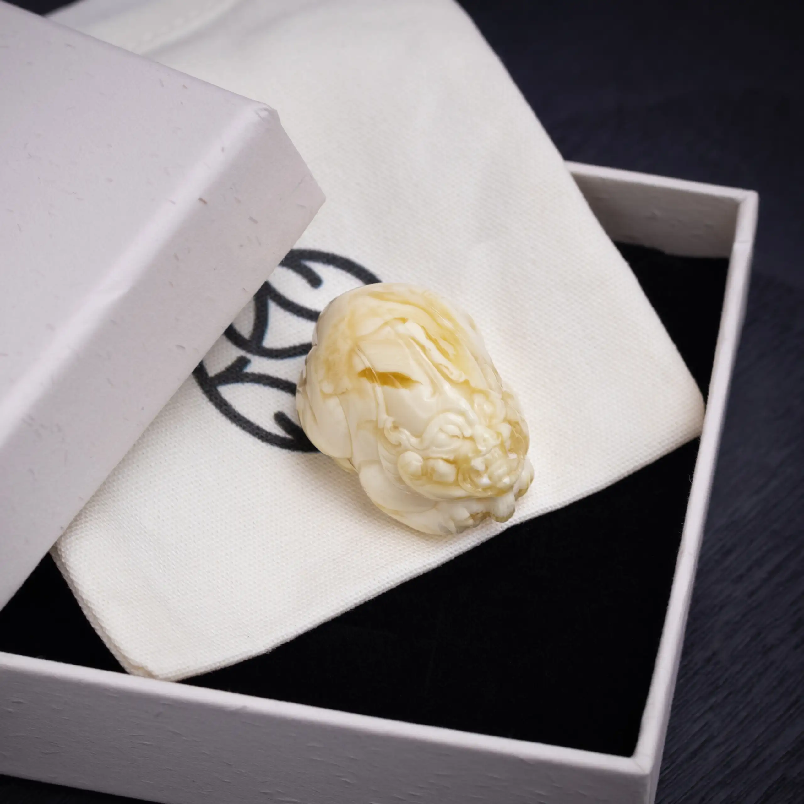 Natural Raw Amber Pixiu Pendant