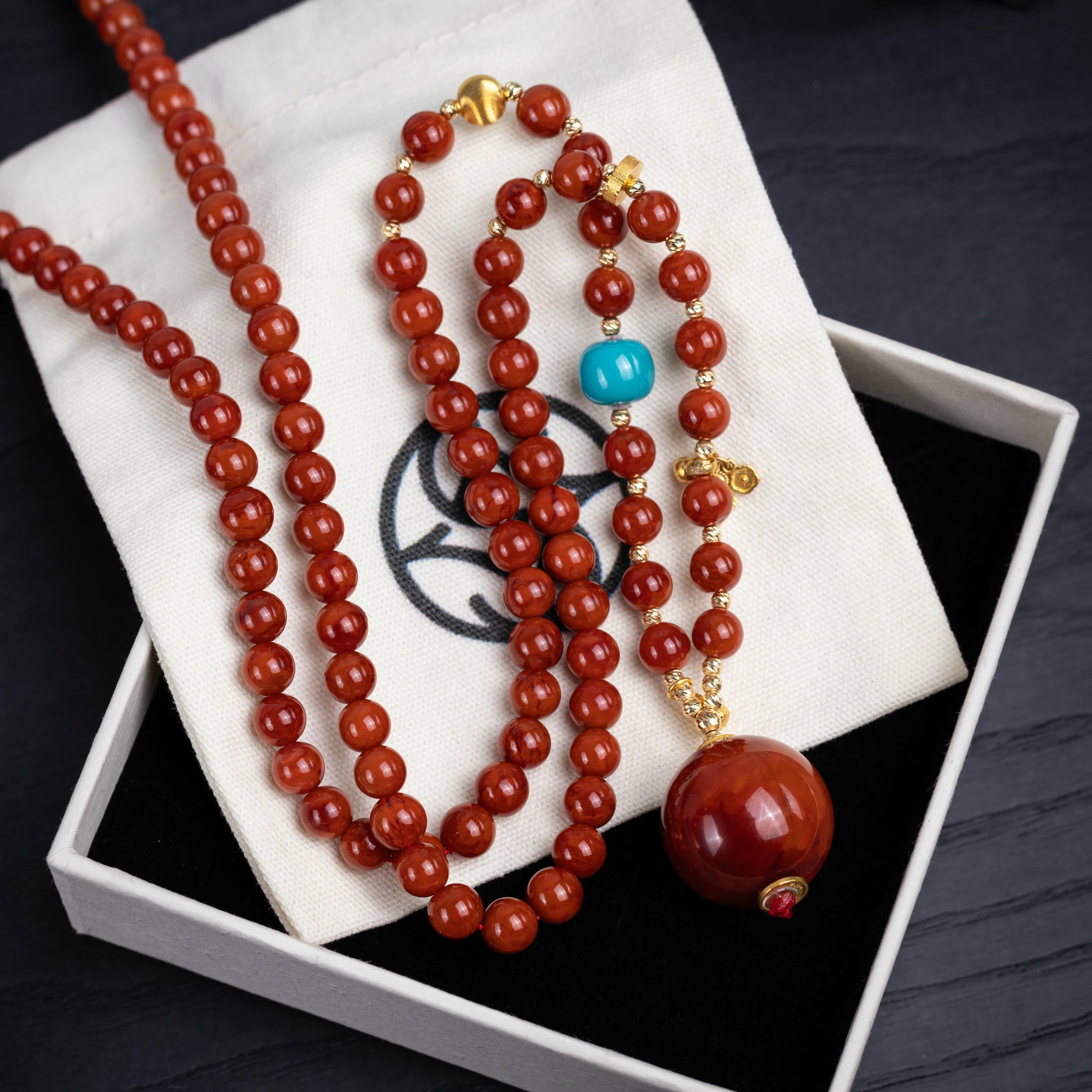 Natural Waxi Nanhong Agate Necklace