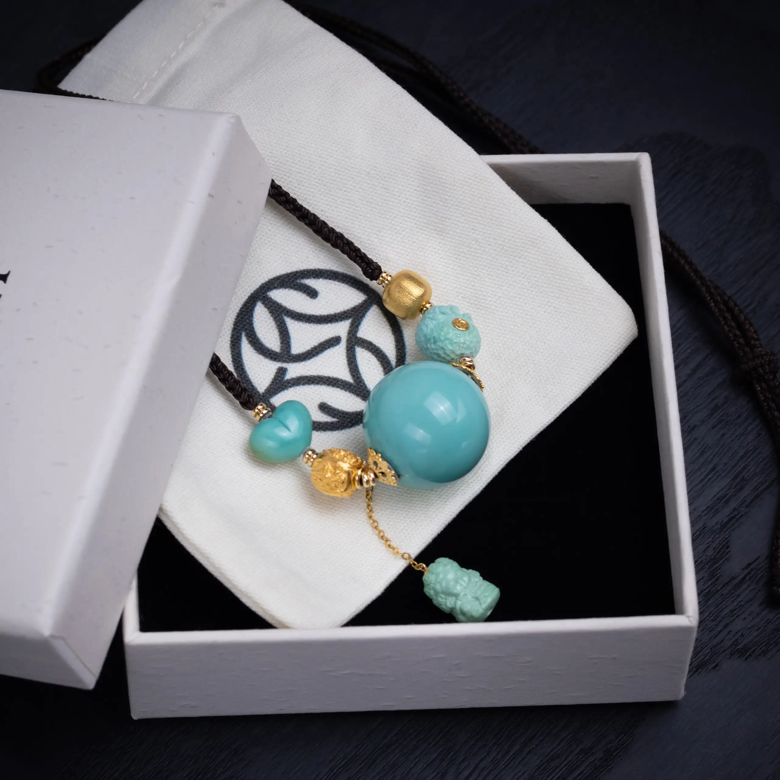 Natural Turquoise Round Bead Necklace