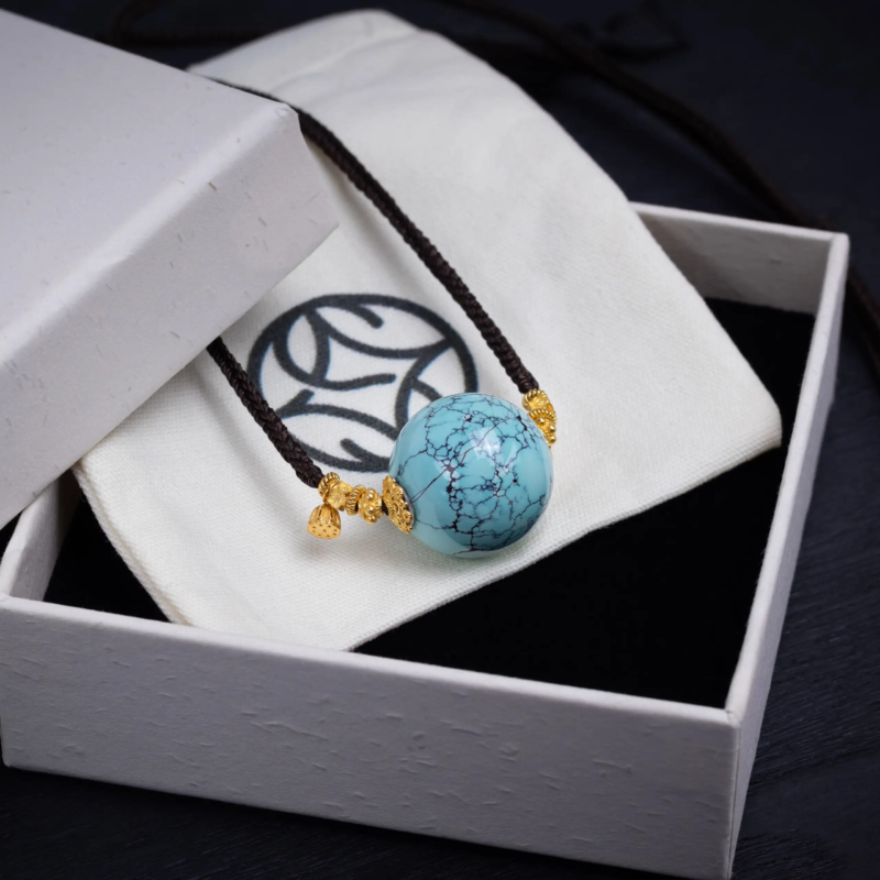 Natural Spiderweb Turquoise Necklace