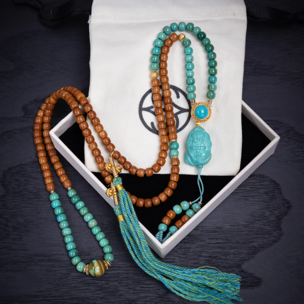 Natural Turquoise Carved Pendant Necklace