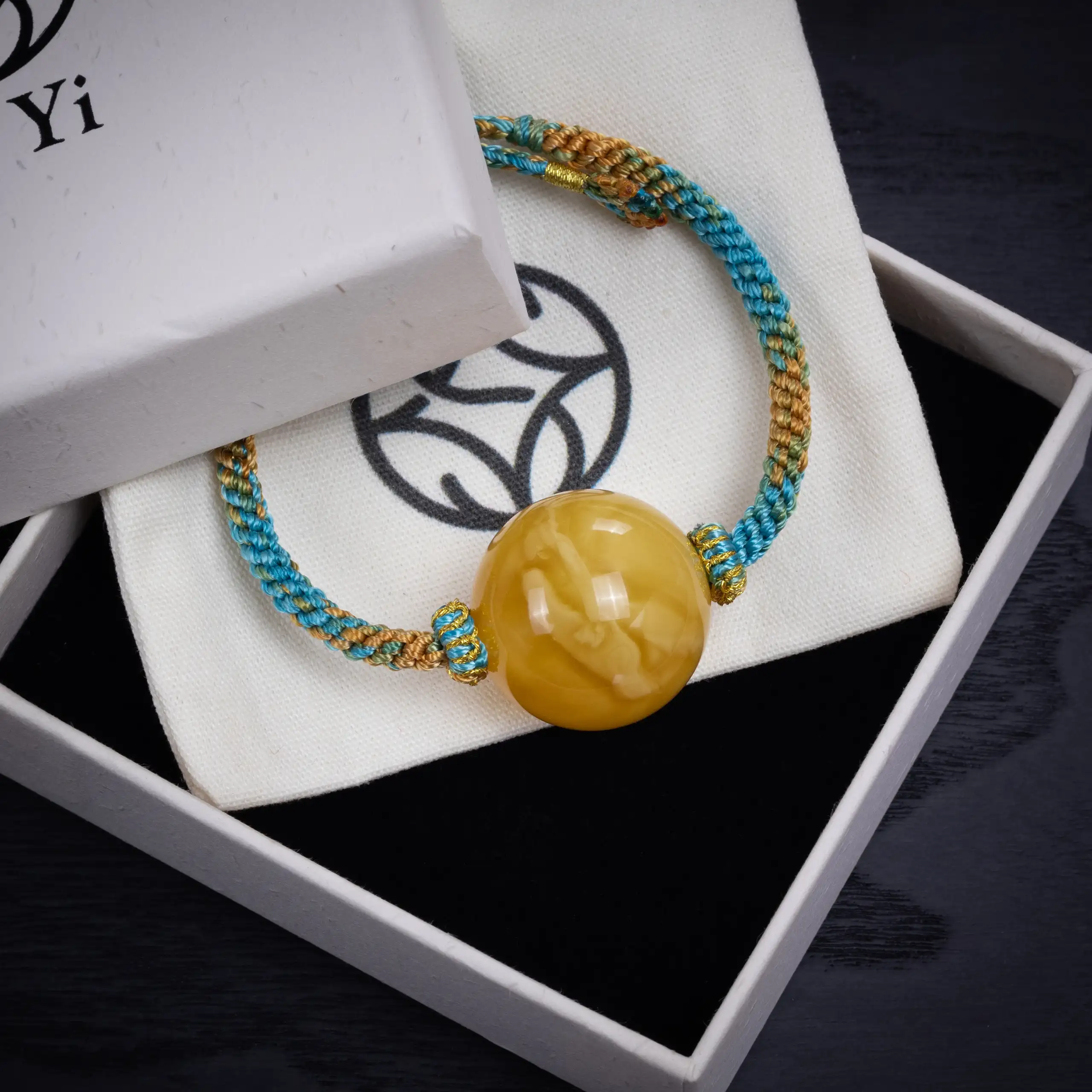 natural amber round bead bracelet 25.3mm