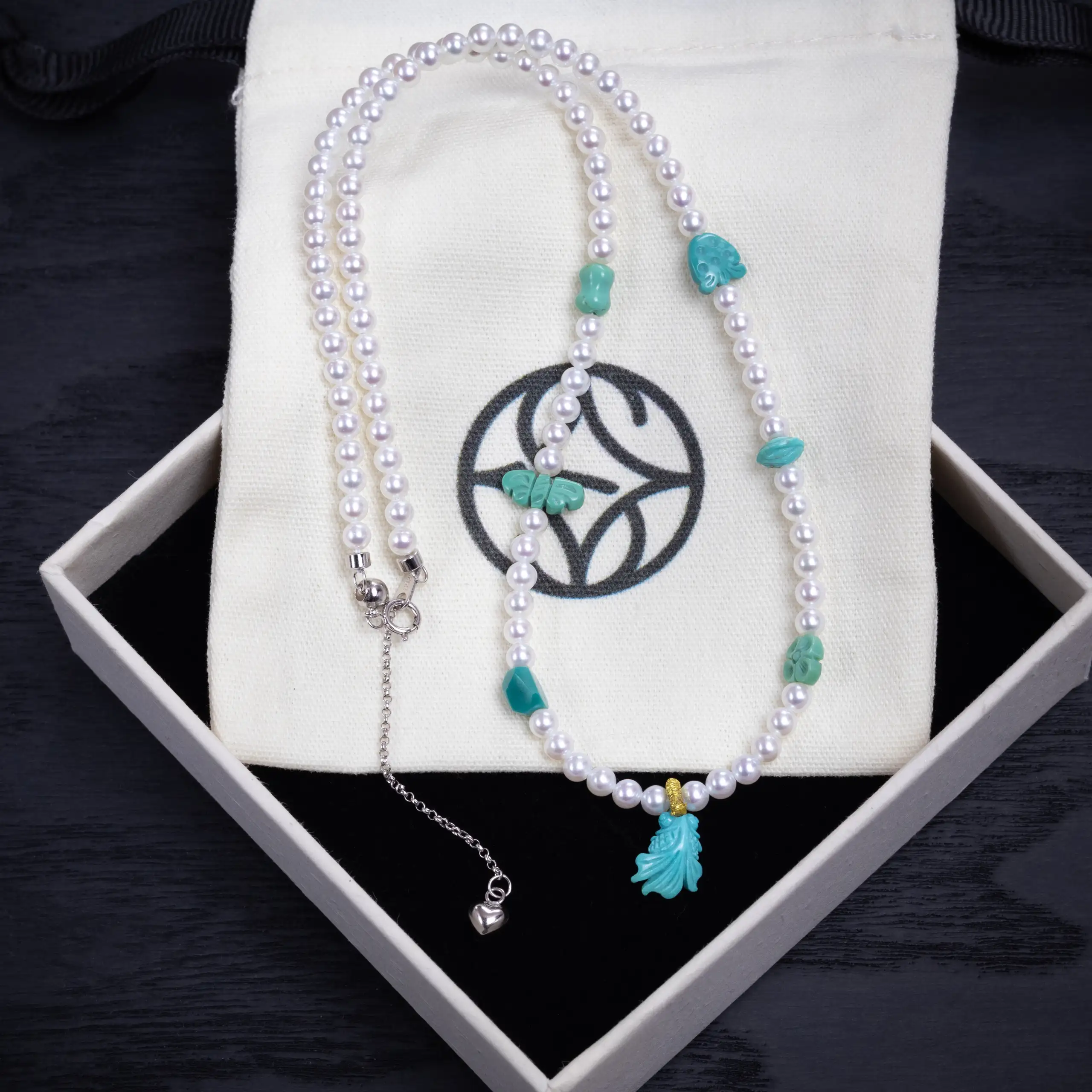 Natural Pearl and Turquoise Necklace